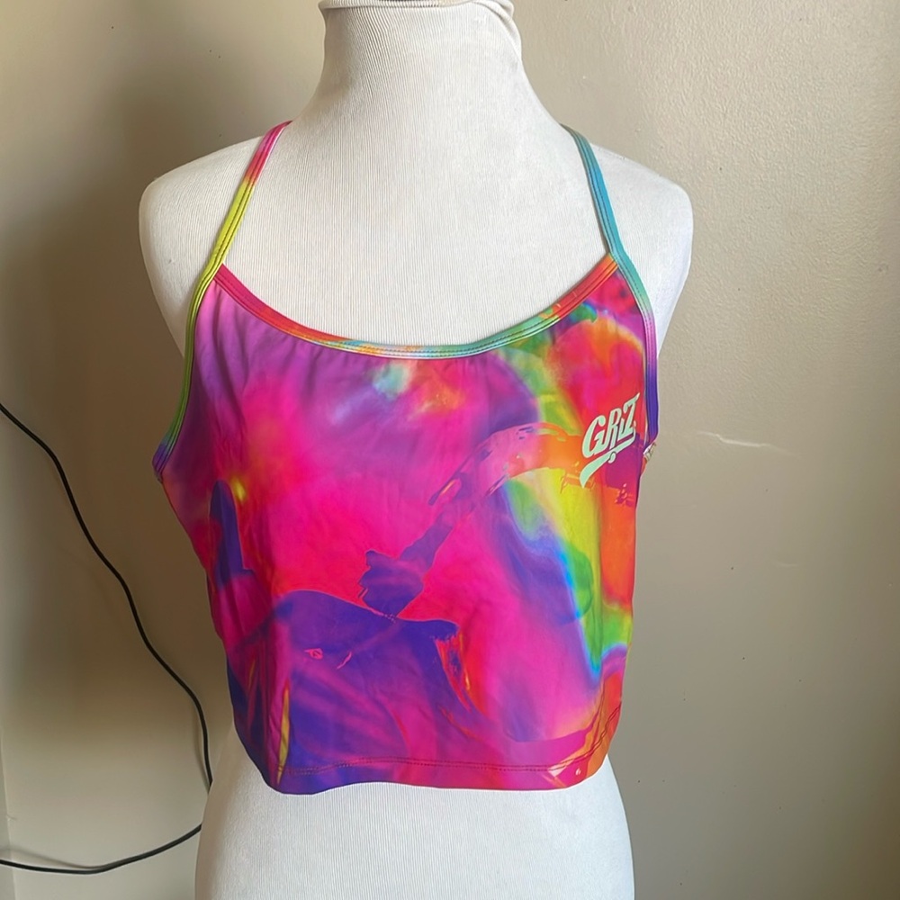 Griz tye dye racerback crop top